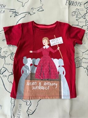 Red Susan B. Anthony Suffragist Graphic Tee